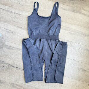 Free People Good Karma One piece Medium Large Washed black NWOT
